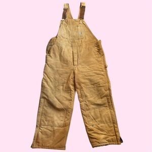 1998 Carhartt Brown Duck Insulated Work Overalls